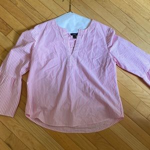 J.Crew pink and white blouse size 10